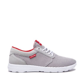 Tenis Bajos Supra HAMMER RUN Hombre Gris/Rojas/Blancas (MX-79995)